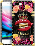 Compatible with iPhone 8 Plus 7 Plus Case, Queen Lip Crown Leopard Print Luxury by Unknown