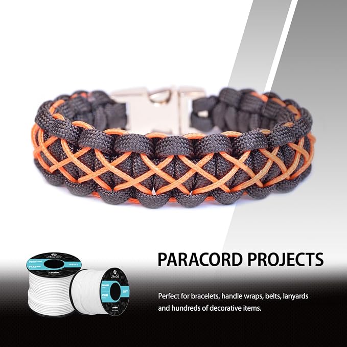Abma Cord 2.4mm Paracord 275 100ft Nylon Rope 4 Strands Tactical Parachute Cord - Image 6