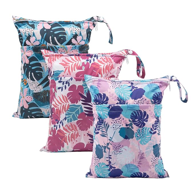 babygoal Wet Dry Bags for Baby Cloth Diapers, Washable Travel Bags, Gym Bag for by babygoal