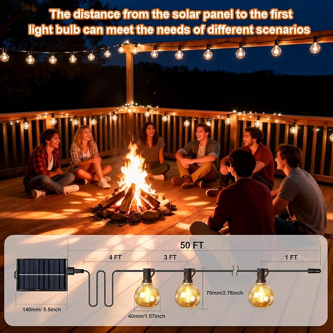 Nisocy Solar String Lights Outdoor Waterproof - Image 2