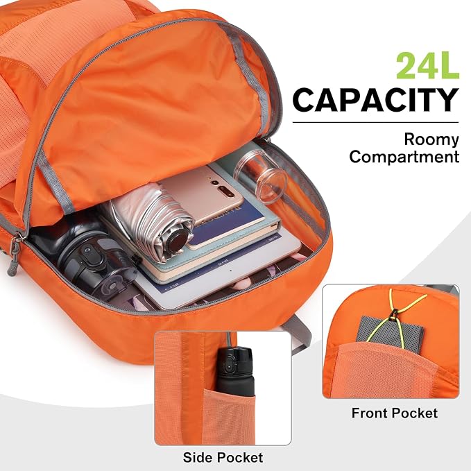G4Free 24L Lightweight Packable Hiking Backpack Small Sport Travel Daypack - Image 5