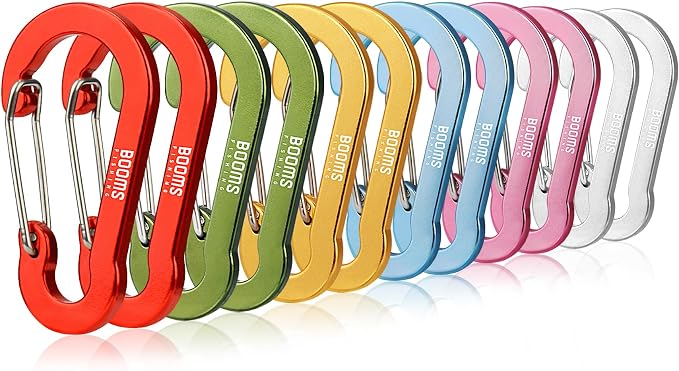 Booms Fishing CC1 Multi-Use Carabiner Clip, 6 Pack Small Caribeener Clips by BoomsFishing
