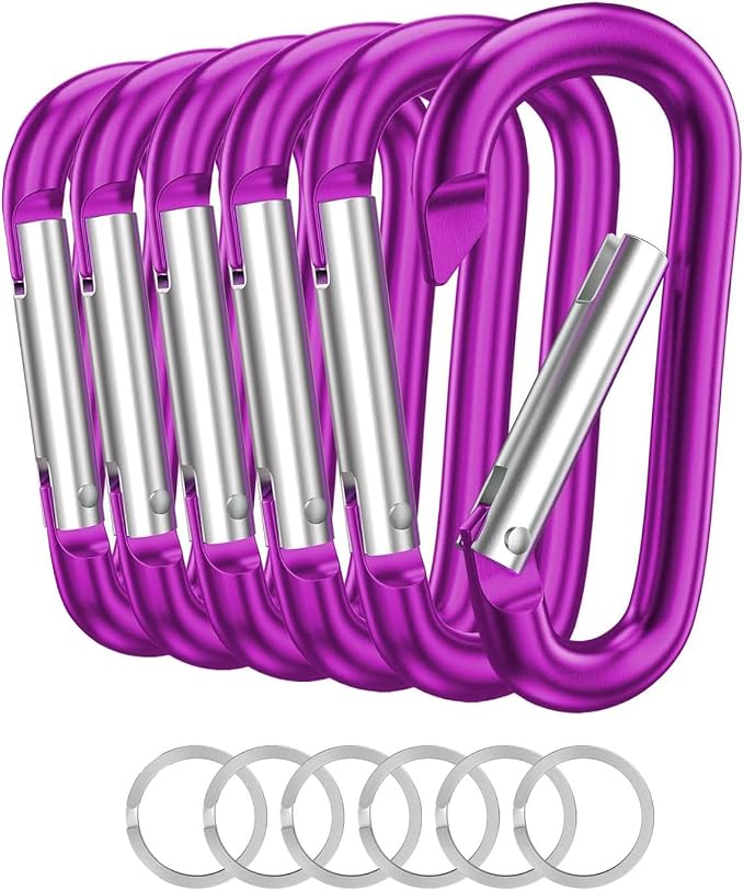 Carabiner Keychain Clip -3" Aluminum Carabiner D Ring, Caribeener Clips by LINGXINXIN
