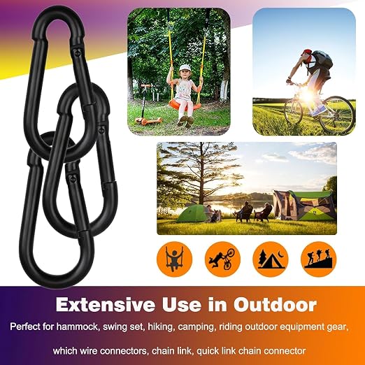 20PCS M8 Heavy Duty Carabiner Clip, 3Inch Snap Hook Quick Link Small Carabiner - Image 4