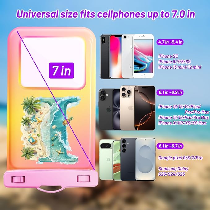 Personalized Initial Waterproof Phone Pouch Case - Image 2