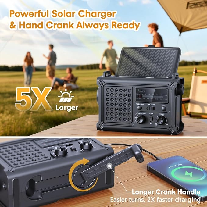 Raynic NOAA Weather Radio 12000mAh, Emergency Weather Radio - Image 3