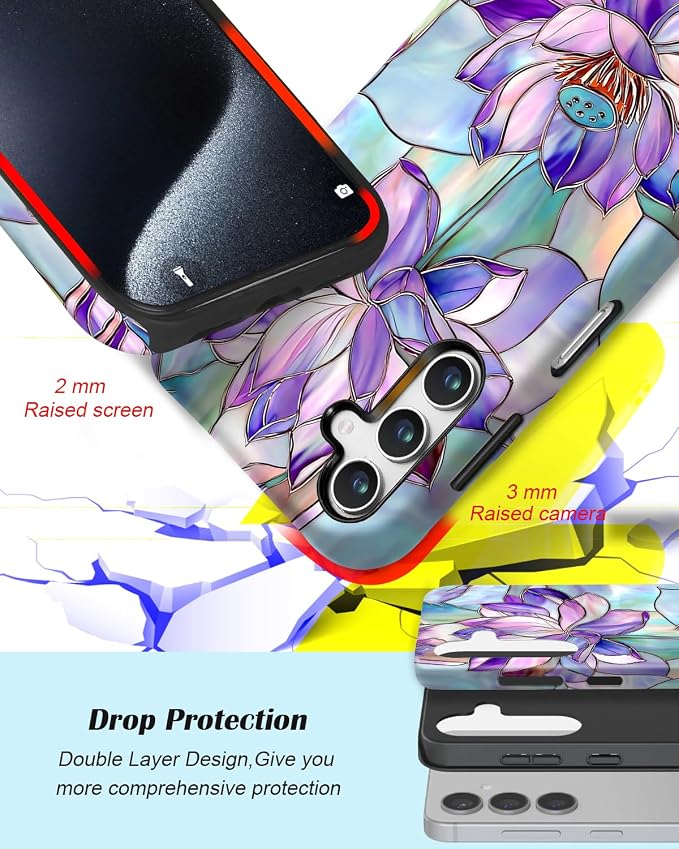 Compatible for Samsung Galaxy S25 FE 5G Case, Dual Layer Heavy Duty 2 in 1 - Image 3