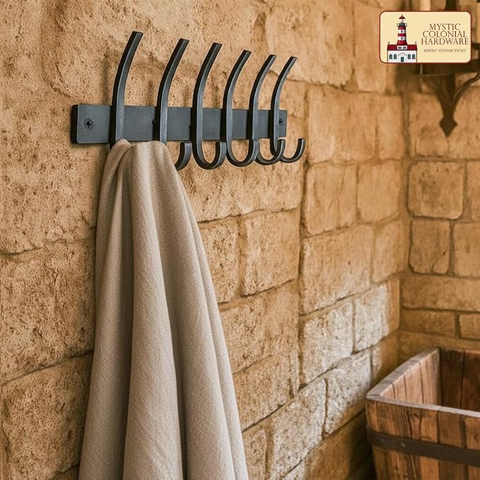 Mystic Colonial Rustic Cast Iron Wall Rack - Image 5