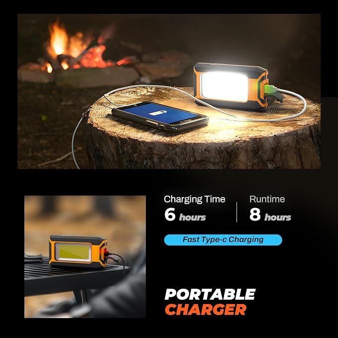 innofox 2-Pack LED Rechargeable Magnetic Work Light 1500 Lumens, Hanging Hook - Image 3
