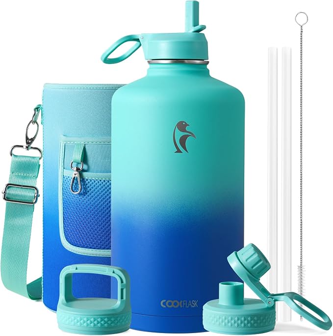 Coolflask 128 oz Gallon Water Bottle Insulated by Coolflask