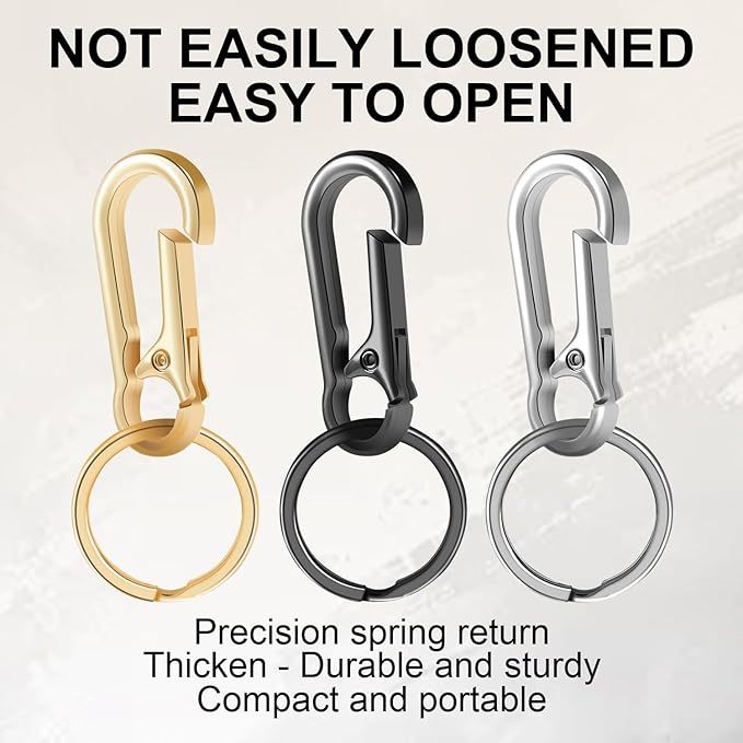 2pcs Metal Keychain Rings, Sturdy Key Chain Ring Carabiner Clip, Key Holder - Image 4