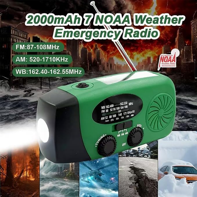 2000mAh/7400mWh Emergency Weather Radio - Image 2