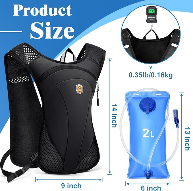 Hydration Backpack with 2L Water Bladder Bag, Lightweight and Breathable - Image 2