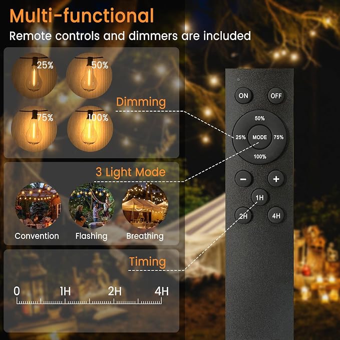 String Lights for Outside, 75FT Patio Lights - Image 2