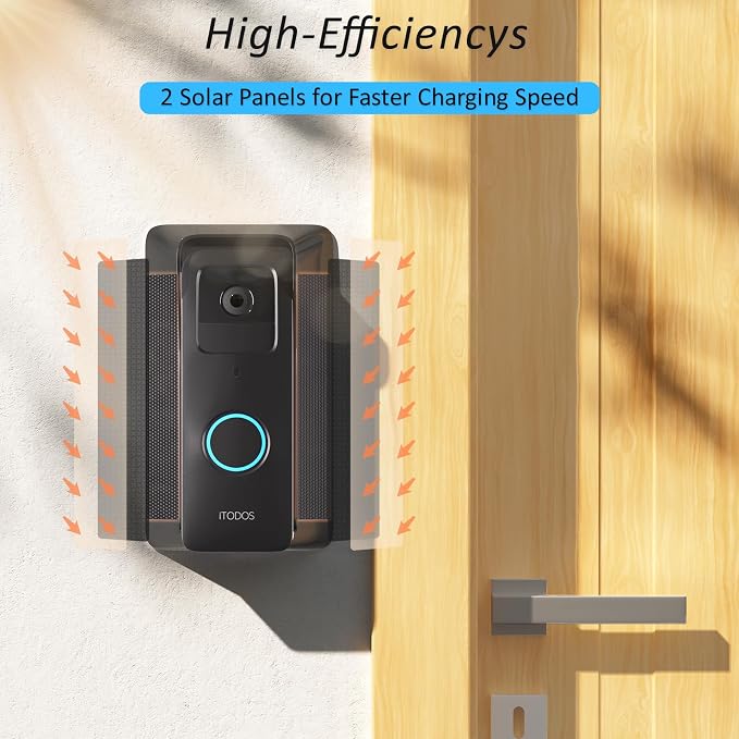 iTODOS Solar Charger for Blink Video Doorbell, Solar Power Bank Mount, - Image 4