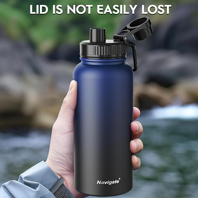 Navigate 32 oz Stainless Steel Insulated Water Bottle, Double Walled Leak Proof - Image 7