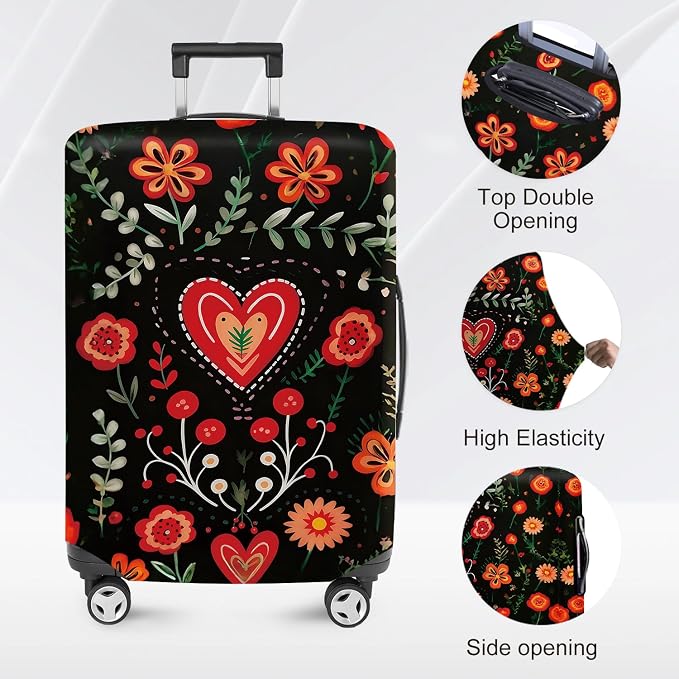 ANNA QUEEN Flowers Floral Travel Luggage Cover -Spring Stretchable Airplane - Image 2