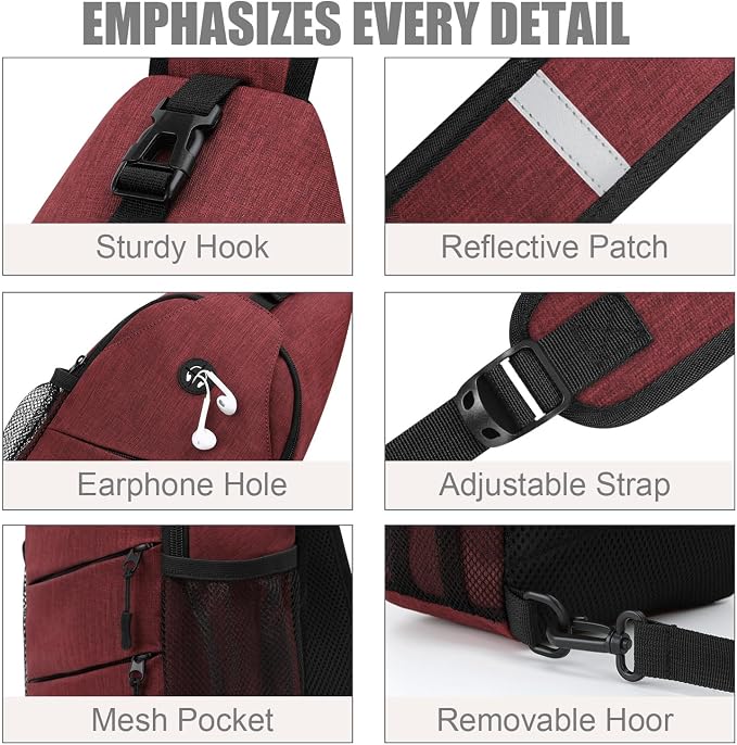 Pritent Crossbody Bags for Women Men Trendy Sling Bag Backpack Casual Chest Bag - Image 5