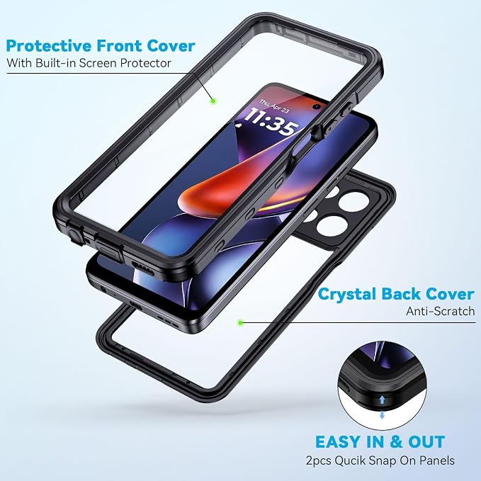Lanhiem for Moto G 5G 2025 Case, IP68 Waterproof Dustproof Shockproof Case - Image 4