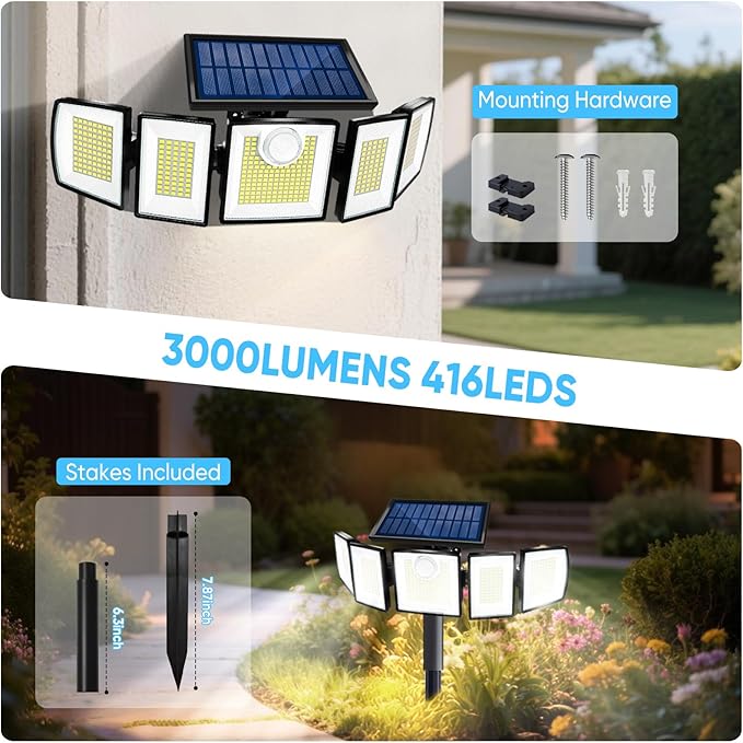 MDCMDCM Solar Lights Outdoor Waterproof Motion Sensor - Image 2