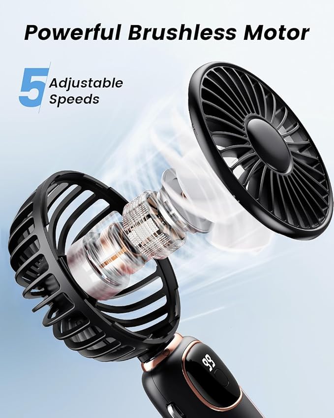 coldSky Portable Handheld Fan, 4000mAh Battery Operated 3 in 1 Multifunction - Image 5