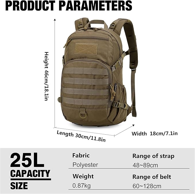 Mardingtop Small Tactical Backpack, Molle Hiking Backpack - Image 3