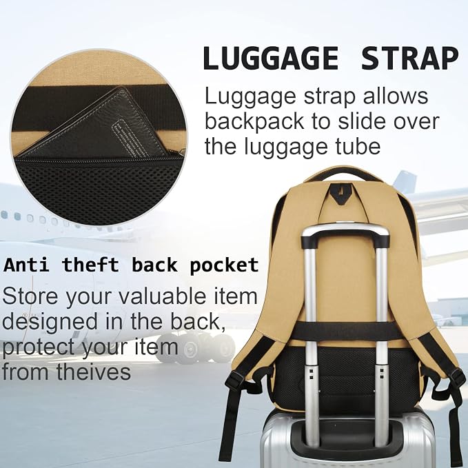 Volher Laptop Backpack, Business Travel Anti Theft Slim Durable Laptops Backpack - Image 6