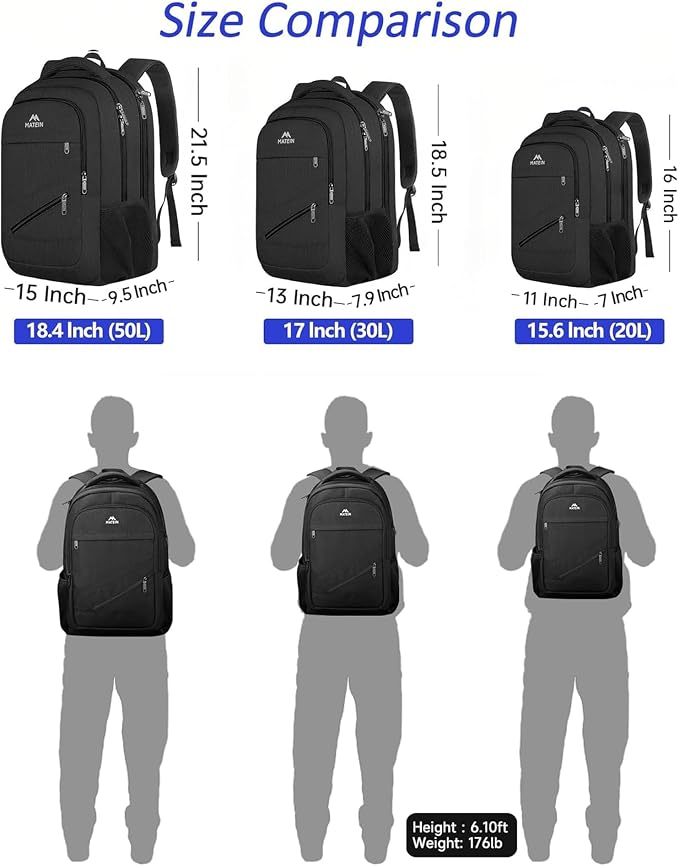 MATEIN 18.4 Inch Laptop Backpack 50 L, Extra Large Anti Theft Carryon Backpack - Image 8