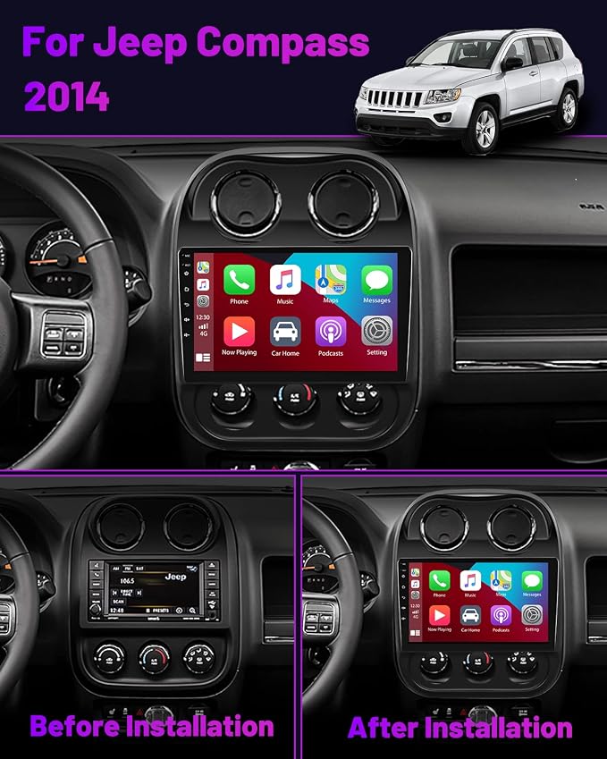 Android 15 Car Stereo for Jeep Compass Patriot 2010-2016, 10.1 inch - Image 5