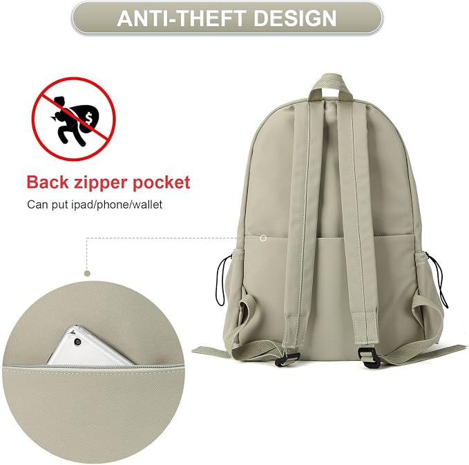 Purple School Backpack for Girls Water Resistant High School Book Bag Simple - Image 4