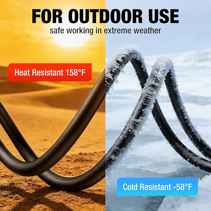 Outdoor Extension Cord 15 FT Waterproof, 12/3 Gauge Heavy Duty 3 Prong Power - Image 6