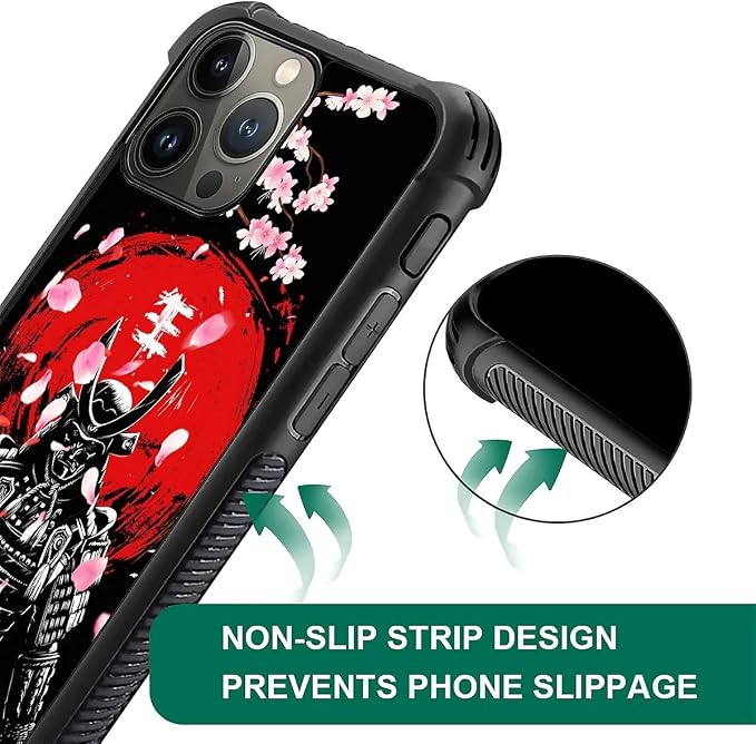 for iPhone 16 Pro Max Case, Sakura Japanese Samurai Pattern Graphic Design Girl - Image 3
