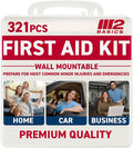 M2 BASICS Premium 321 Piece First Aid Kit, All Purpose Kit by M2BASICS