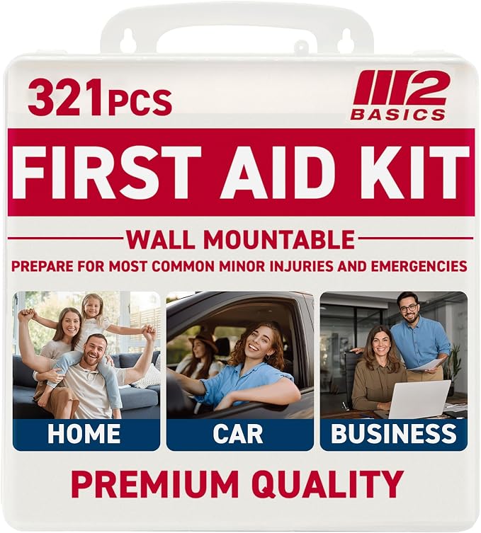 M2 BASICS Premium 321 Piece First Aid Kit, All Purpose Kit by M2BASICS