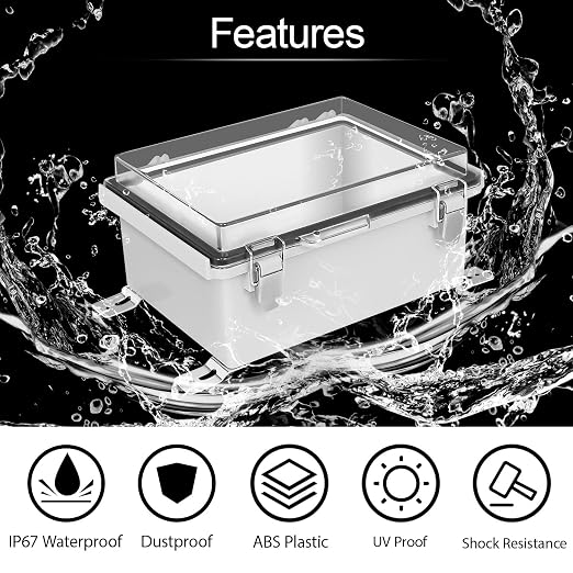 LeMotech Electrical Box, IP67 Waterproof Hinged Clear Cover Stainless Steel - Image 3
