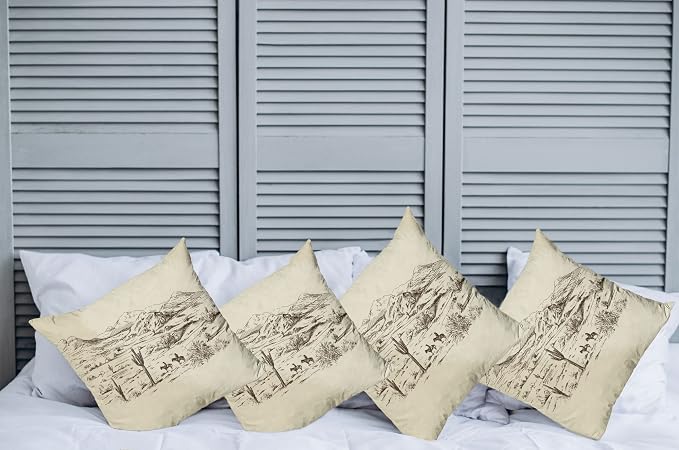 Ambesonne Western Decorative Throw Pillow Case Pack of 4, Wild West Landscape - Image 2