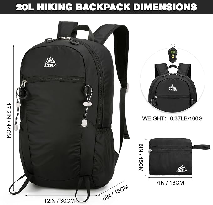 Seektop 20L Ultra Lightweight Small Hiking Backpack, Water-Resistant Packable - Image 4