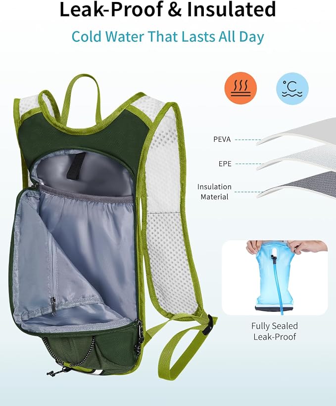ECOHUB Hydration Backpack with 2L Water Bladder, Lightweight Running Hydration - Image 3
