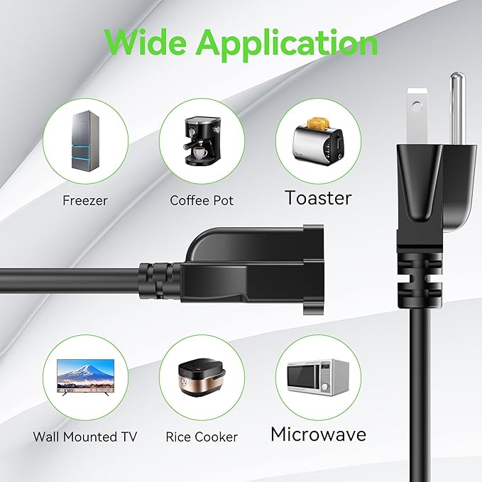 Power Extension Cord 4FT/48Inch, 3 Prong Grounded Electric Extension Cable - Image 5