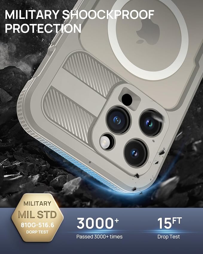 Lanhiem Magnetic for iPhone 15 Pro Max Case, IP68 Waterproof Dustproof Case - Image 6