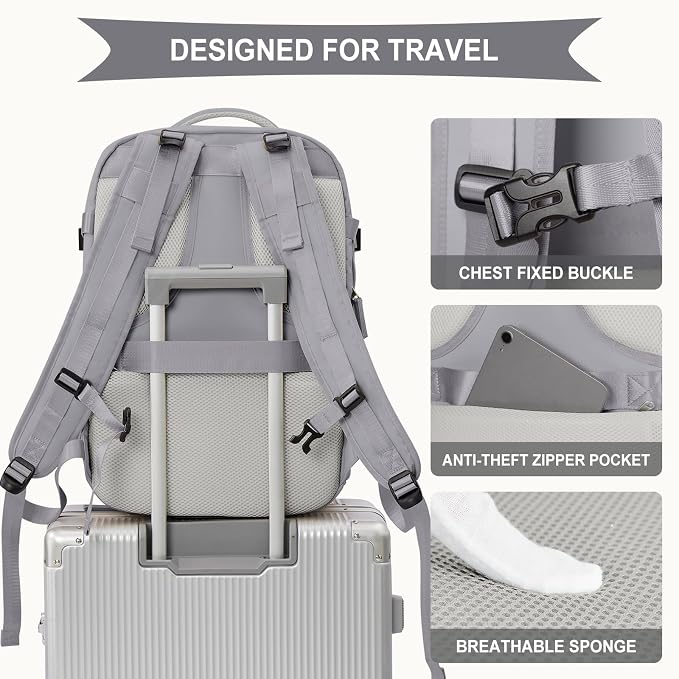 coowoz Large Travel Backpack For Women Men, Carry On Backpack, Hiking Backpack - Image 7
