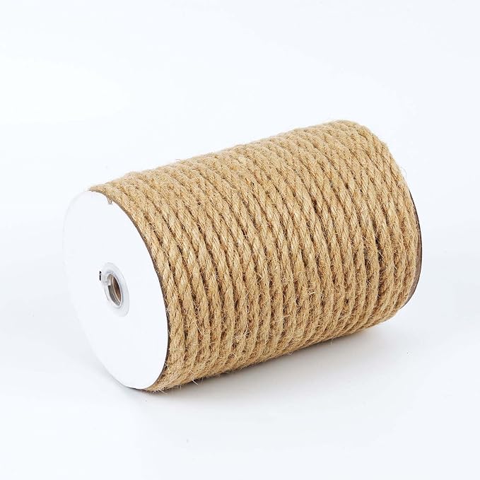 Natural Jute Twine, 8MM x 100FT Jute Rope Roll, Heavy Duty Thick Twine - Image 9