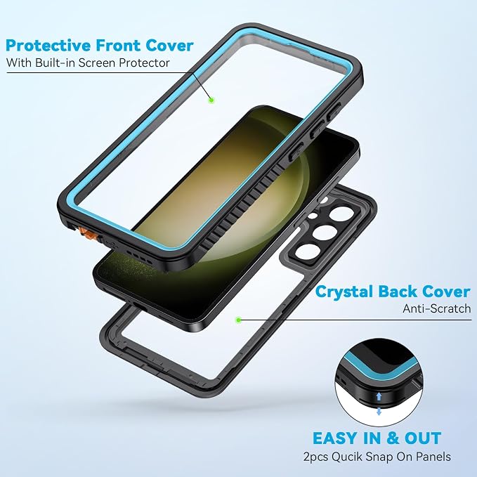 Lanhiem for Samsung Galaxy S23+ Plus Case, IP68 Waterproof Dustproof Case - Image 4