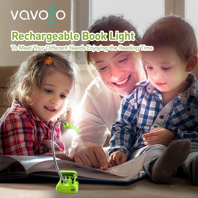 VAVOFO Rechargeable Book Light for Reading in Bed Kids, 7 LED Reading Light - Image 2