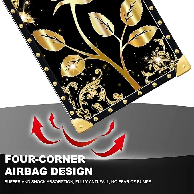 Compatible with iPhone 8 7 SE Case, Shine Gold Rose Luxury Golden Decoration - Image 6