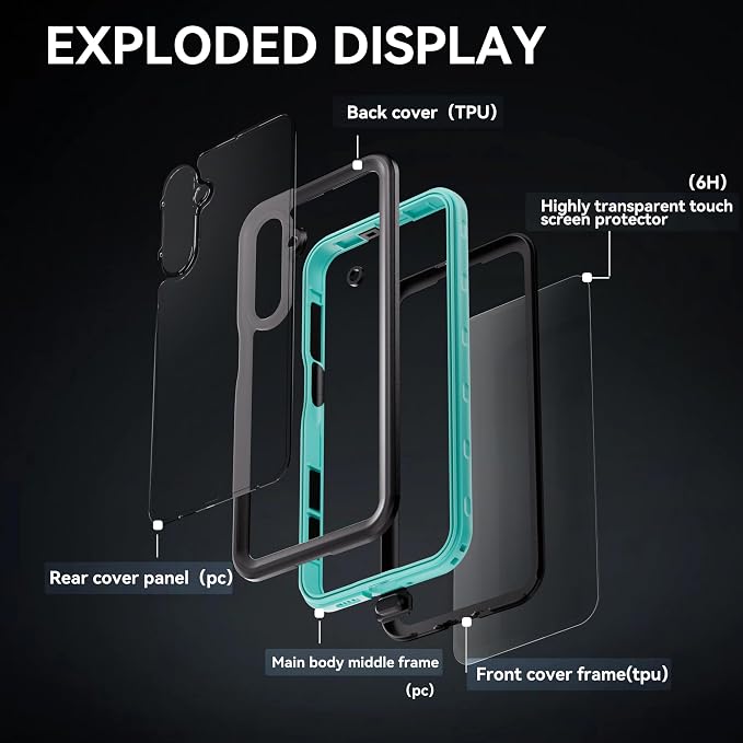 DINGXIN for Samsung Galaxy A16 5G Phone Case Waterproof IP68 Certified - Image 4