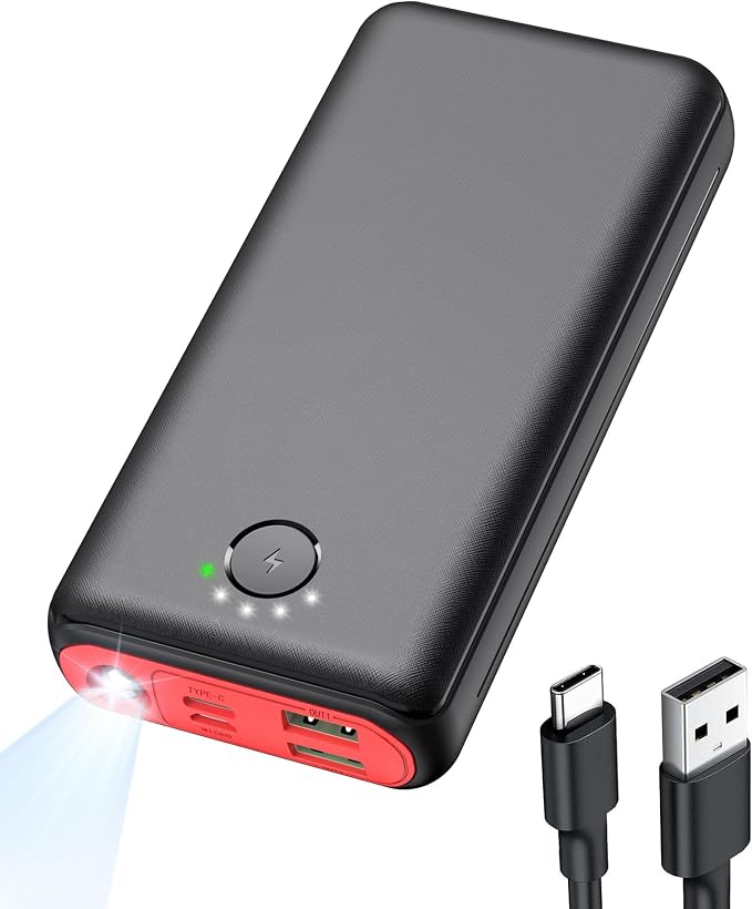 Portable Charger Power Bank 40000mah, USB C Fast Charging 22.5W External by RONEGN