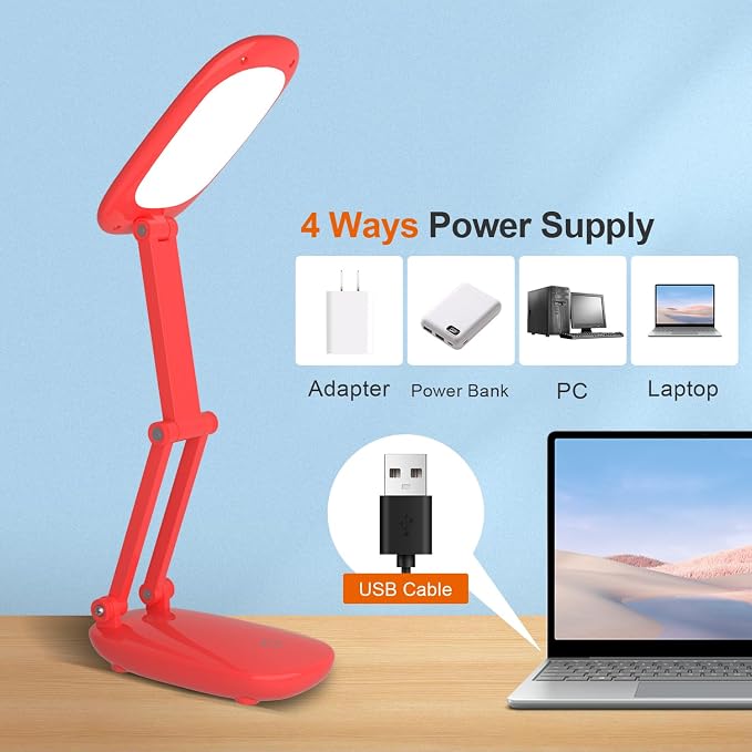 Akejrym LED Desk Lamp for Office Home & Battery Operated Lamp Rechargeable Lamp - Image 4