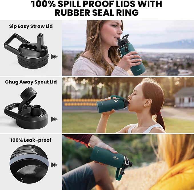 RAYMYLO Insulated Water Bottle 32 oz, Triple Wall Vacuum Stainless Steel - Image 3