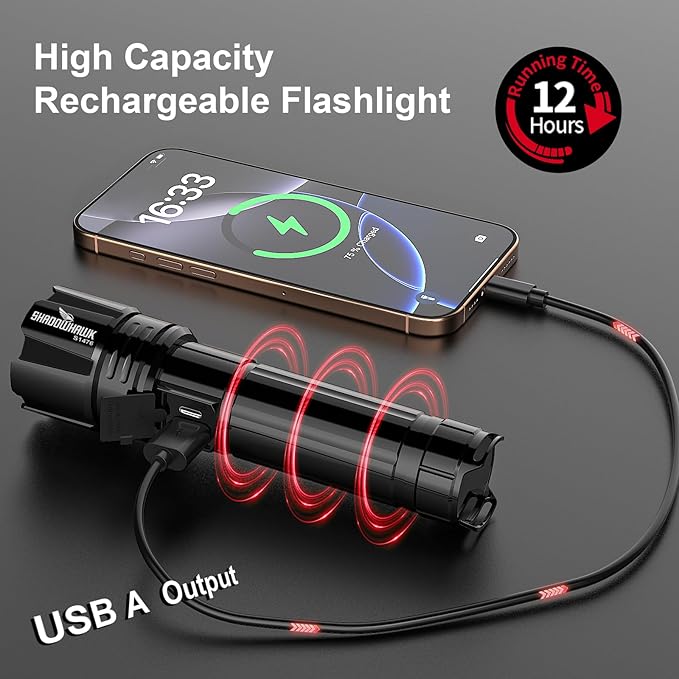 Flashlight 10000 High Lumens Rechargeable - 30W Super Bright LED Flash Light | - Image 4